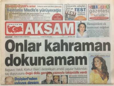 Akşam Gazetesi 14 Mayıs 2002 - Şaronu İçten Vurdular GZ47986 - 1