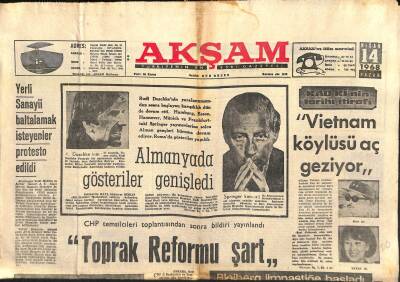 Akşam Gazetesi 14 Nisan 1968 - Amerikalı Sanayi Kralının Oğlu Türk Kızı İle Evlenmek İçin Müslüman Oldu GZ119168 - 1