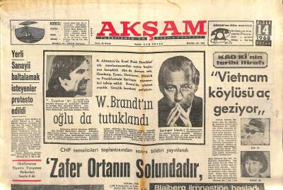 Akşam Gazetesi 14 Nisan 1968 - Rauf Denktaş Kıbrısa Gitti GZ119169 - 1