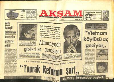 Akşam Gazetesi - 14 Nisan 1968 - Takma Kalpli Adam Misafir Kabul Etti GZ99811 - 1