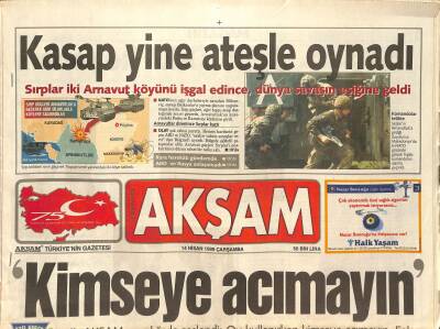 Akşam Gazetesi 14 Nisan 1999 - Michael Jackson Tanınmaz Halde, GS ve BJK Türkiye Kupasında, Zeyna Lucy Lawless GZ126308 - 1