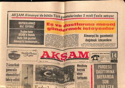 Akşam Gazetesi 14 Şubat 1969 - Yıldız Tezcan Anadoluda Tank İmali İçin Konserler Verecek GZ92284 - 1