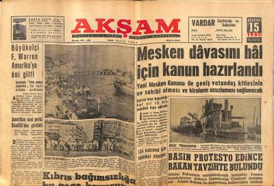 Akşam Gazetesi 15 Ağustos 1960 - Koleraya Karşı Tedbir Alındı GZ82432 - 1