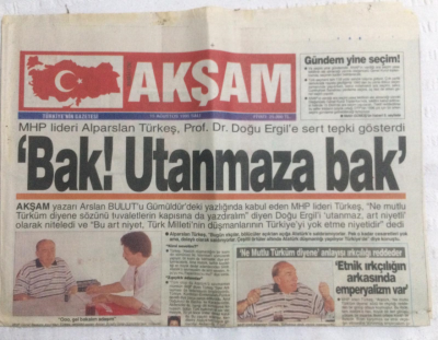 Akşam Gazetesi 15 Ağustos 1995 - Alparslan TürkeşBak Utanmaza Bak - GZ19574 - 1