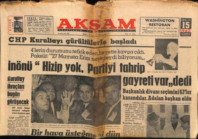 Akşam Gazetesi 15 Aralık 1962 - Ömer Sami Coşar Kıbrıstan Çıkarılıyor GZ92303 - 1
