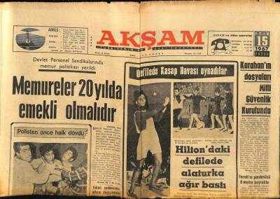 Akşam Gazetesi 15 Ekim 1967 - Hiltondaki Defilede Alaturka Ağır Bastı GZ60604 - 2