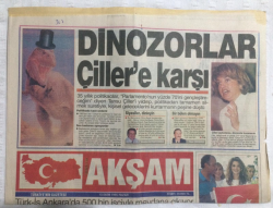 Akşam Gazetesi 15 Ekim 1995 - Dinozorlar Çillere Karşı - GZ17605 - 1