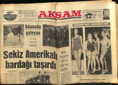 Akşam Gazetesi 15 Kasım 1966 - Sekiz Amerikalı Bardağı Taşırdı GZ60602 - 1