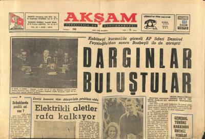 Akşam Gazetesi 15 Kasım 1973 - Muhalefet Golde Meirin İstifasını İstedi - Prensesin Düğünü Peri Masallarını da Unutturdu GZ93446 - 1