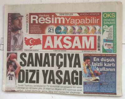 Akşam Gazetesi 15 Mart 2007 - Sanatçıya Dizi Yasağı GZ8401 - 1