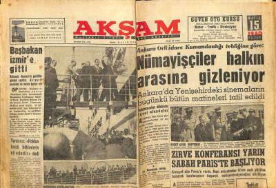 Akşam Gazetesi 15 Mayıs 1960 - Zirve Konferansı Yarın Sabah Pariste Başlıyor GZ82594 - 1