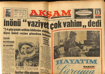 Akşam Gazetesi 15 Mayıs 1963 - Gazi Osman Paşanın Haznedarı Aynıter Darülacezeye Düştü GZ77231 - 1