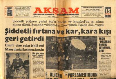 Akşam Gazetesi - 15 Ocak 1963 - Erkin Makarios Sözünü Tutmuyor Dedi GZ99834 - 1
