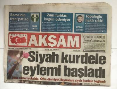 Akşam Gazetesi 15 Ocak 2000 - Sezen Aksu İsrailde Fethetti GZ5979 - 2