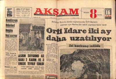 Akşam Gazetesi 16 Ağustos 1963 - Tarihi Çemberlitaşın Yıkılma Tehlikesi Var GZ76071 - 1