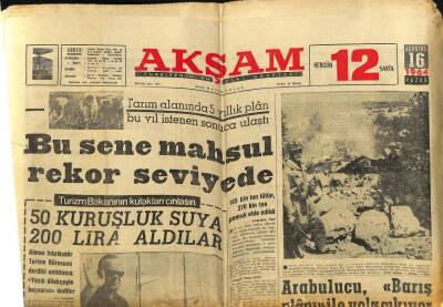 Akşam Gazetesi 16 Ağustos 1964 - Boran Herşeye Rağmen Gönül Yazarı Seviyorum dedi GZ77255 - 1