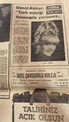 Akşam Gazetesi 16 Ağustos 1968 - Gönül Akkor Türk Müziği Taassupla Yürümez GZ92416 - 2