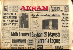 Akşam Gazetesi 16 Aralık 1964 - İnönünün Kız Kardeşi 74 Yaşında Vefat Etti GZ60514 - 1