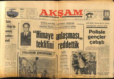 Akşam Gazetesi 16 Ekim 1967 - Cihat Bilgehan Himaye Anlaşması Teklifini Reddettik GZ60582 - 2