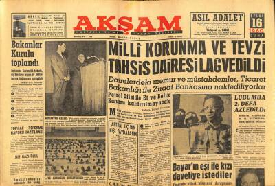 Akşam Gazetesi - 16 Eylül 1960 - Milli Korunma Ve Tevzi Tahsis Dairesi Lağvedildi GZ99661 - 1