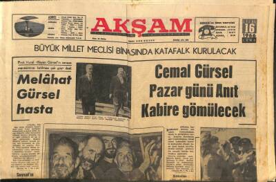 Akşam Gazetesi 16 Eylül 1966 - Türkiyede 14 Milyon Kilo Rakı İçiliyor - Melahat Gürsel Hasta GZ114134 - 1