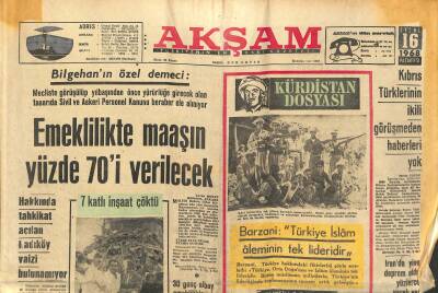 Akşam Gazetesi 16 Eylül 1968 - Kıbrıs Türklerinin İkili Görüşmeden Haberleri Yok - İranda Yine Deprem Oldu Yüzlerce Yaralı Var GZ121209 - 1