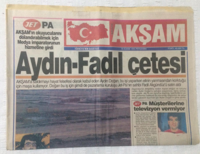 Akşam Gazetesi 16 Kasım 1995 - Aydın-Fadıl Çetesi,Boş Arsa İçin Trilyonlar Topladı - GZ17484 - 2