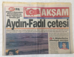 Akşam Gazetesi 16 Kasım 1995 - Aydın-Fadıl Çetesi,Boş Arsa İçin Trilyonlar Topladı - GZ17484 - 1