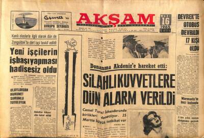 Akşam Gazetesi 16 Mart 1965 - Marmariste İnci Bulundu GZ87709 - 1
