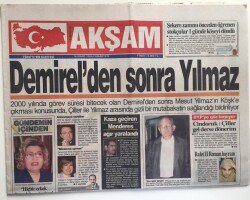 Akşam Gazetesi 16 Mart 1996-Demirelden Sonra Köşke Yılmazın Çıkması Bekleniyor GZ6517 - 2