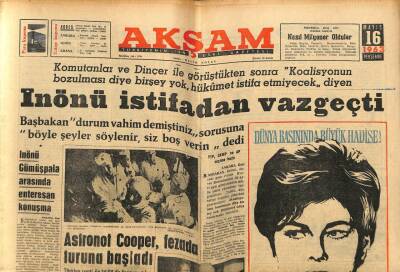 Akşam Gazetesi 16 Mayıs 1963 - Kraliçe Elizabeth II Belçika Kralını Öptü GZ77251 - 1