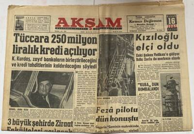 Akşam Gazetesi 16 Nisan 1961 - Kızıloğlu Elçi Oldu GZ60640 - 2