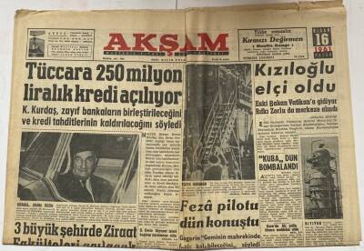 Akşam Gazetesi 16 Nisan 1961 - Kızıloğlu Elçi Oldu GZ60640 - 1