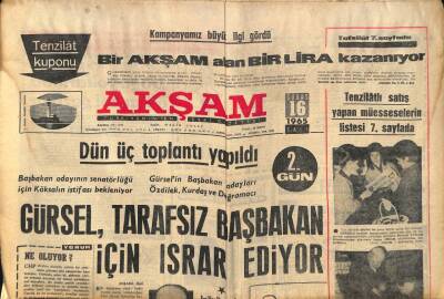 Akşam Gazetesi 16 Şubat 1965 - Nat King Cole Kanserden Öldü GZ87837 - 1
