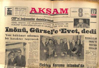 Akşam Gazetesi 17 Aralık 1963 - Orhan Günşiray 5. Eşi İle Tekrar Evleniyor GZ87809 - 1