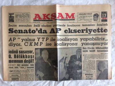 Akşam Gazetesi 17 Ekim 1961 - TBMM 25 Ekimde Açılacak GZ73312 - 1