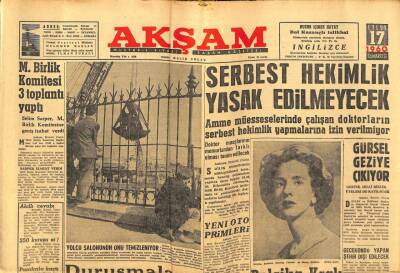 Akşam Gazetesi - 17 Eylül 1960 - Serbest Hekimlik Yasak Edilmeyecek GZ99660 - 1
