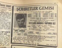 Akşam Gazetesi 17 Eylül 1965 - Şöhretler Gemisi Zeki Müren Reklamı GZ92928 - 2