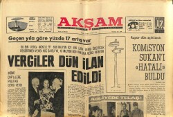 Akşam Gazetesi 17 Mayıs 1966 - Vergiler Dün İlan Edildi GZ60465 - 1