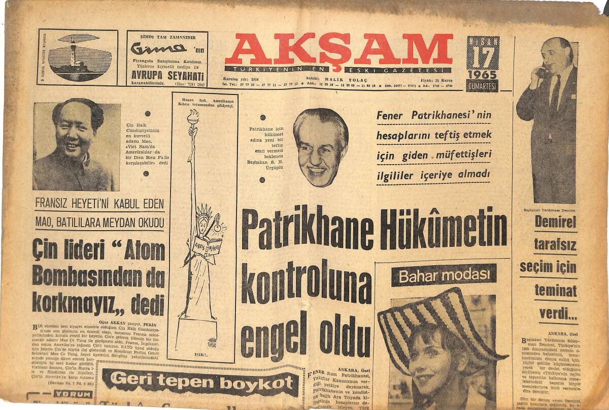 Akşam Gazetesi 17 Nisan 1965 - Türkan Şoray Yıllar Sonra Ayhan Işık'tan İntikamını Aldı GZ144805 - 1