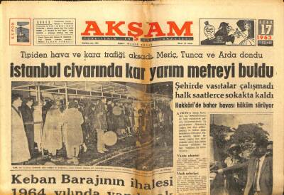 Akşam Gazetesi - 17 Ocak 1963 - Keban Barajının İhalesi 1964 Yılında Yapılacak GZ99829 - 1