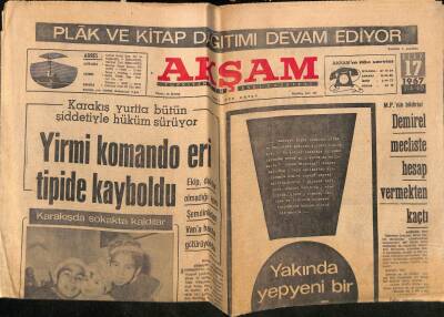 Akşam Gazetesi 17 Ocak 1967 - İki Türk Solist Ünlü Bir Orkestra İle Amerikaya Gidiyor - Demirel Mecliste Hesap Vermekten Kaçtı GZ92352 - 1