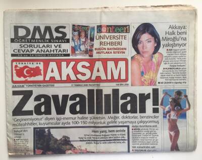 Akşam Gazetesi 17 Temmuz 2000 - Çiftçiye Sıcak Darbesi GZ6522 - 2