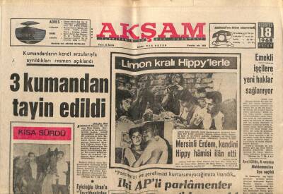 Akşam Gazetesi 18 Ağustos 1968 - Mersinli Erdem , Kendini Hippy Hamisi İlan Etti GZ92411 - 1