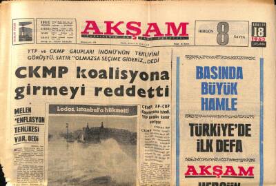 Akşam Gazetesi 18 Aralık 1963 - İnönüye Bir Piyesi Görmesi Tavsiye Edildi GZ87789 - 1