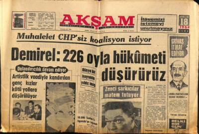 Akşam Gazetesi 18 Aralık 1964 - İstanbulda Metro İle Boğaz Köprüsü Yapılamıyacak GZ60510 - 1