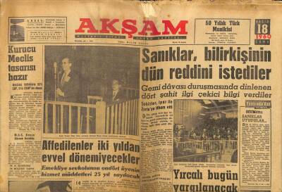 Akşam Gazetesi 18 Kasım 1960 - Gemi Davası Sanıklar, Bilirkişinin Reddini İstediler GZ97587 - 1