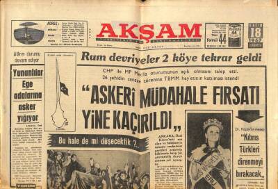 Akşam Gazetesi 18 Kasım 1967 - U Thant Kıbrıs Raporunu Verdi GZ87895 - 1