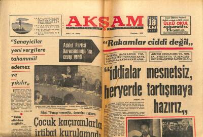Akşam Gazetesi - 18 Nisan 1971 - İnönü Aleyhinde Konuşmak İsteyenleri Ecevit Susturdu GZ99851 - 1