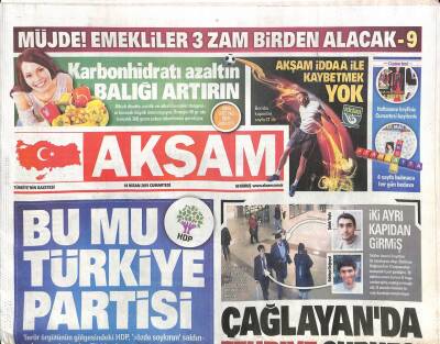 Akşam Gazetesi 18 Nisan 2015 - Çiprastan Suriyeliye İntikam Schengeni GZ113314 - 1